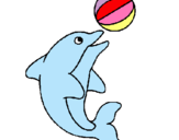 Dibuix Dofí jugant amb una pilota pintat per irati