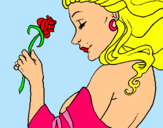 Dibuix Princesa amb una rosa pintat per layla
