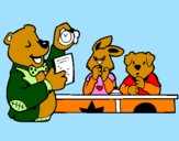 Dibuix Professor ós i els seus alumnes  pintat per berta olot
