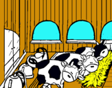 Dibuix Vacas en l'estable  pintat per MARTA