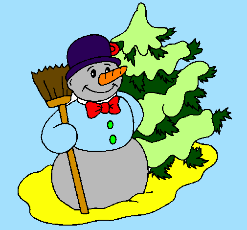 Ninot de neu i arbre nadalenc 