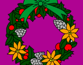 Dibuix Corona de flors nadalenca  pintat per paula