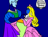 Dibuix Bella durment ballant amb el príncep pintat per ainhoa