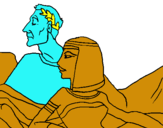 Dibuix Cèsar i Cleòpatra pintat per dani alrefai