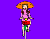 Dibuix Xina amb bicicleta pintat per claudia
