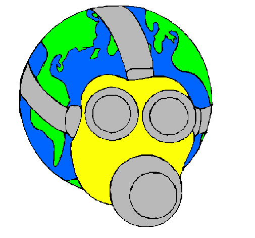 Terra amb màscara de gas