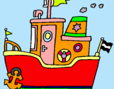 Dibuix Vaixell amb ancora  pintat per vaixell