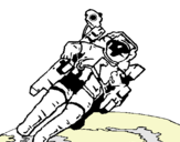 Dibuix Astronauta en l'espai pintat per Luisa
