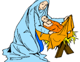 Dibuix Naixement del nen Jesús  pintat per 5