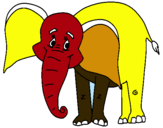 Dibuix Elefant feliç pintat per MARC