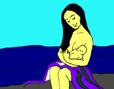Dibuix Mare amb la seva nadó pintat per lbaa