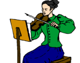 Dibuix Dama violinista pintat per clàudia