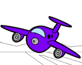 Dibuix Avió aterrant  pintat per avió
