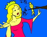 Dibuix Princesa cantant pintat per berta marfà 
