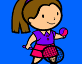 Dibuix Noia tennista pintat per nena