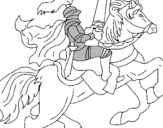 Dibuix Cavaller a cavall pintat per carla