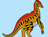 Dibuix Parasaurolofus amb ratlles  pintat per ferriosaurus