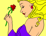 Dibuix Princesa amb una rosa pintat per Nenita