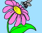 Dibuix Margarida amb abella pintat per nerea gonzalez 2nB