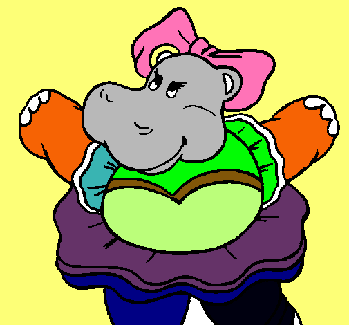 Hipopótama amb llaç