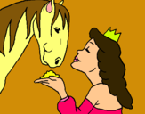 Dibuix Princesa i cavall pintat per anna