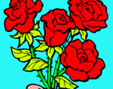 Dibuix Ram de roses pintat per marcela