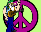 Dibuix Músic hippy  pintat per nay