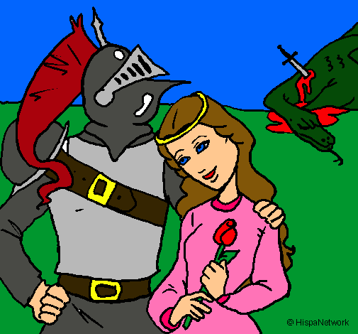 Dibuix Sant Jordi y la princesa pintat per evita