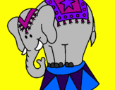 Dibuix Elefant actuant pintat per Manolita