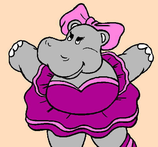 Hipopótama amb llaç