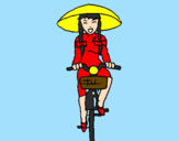 Dibuix Xina amb bicicleta pintat per nay  coco