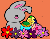 Dibuix Conillet de Pasqua pintat per MPPCmaria