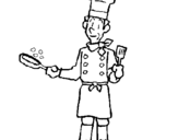 Dibuix Cuiner cuinant pintat per lidia2