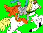 Dibuix Cavaller a cavall pintat per arnau