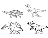 Dibuix Dinosauris de terra pintat per a