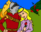 Dibuix Sant Jordi y la princesa pintat per MARGA