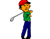 Dibuix Jugador de golf pintat per diego