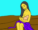 Dibuix Mare amb la seva nadó pintat per raquel