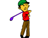 Dibuix Jugador de golf pintat per papa