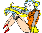 Dibuix Princesa ninja pintat per la reina dels cunills