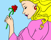 Dibuix Princesa amb una rosa pintat per ANNA  CORAL