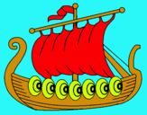 Dibuix Vaixell víking  pintat per vaixell viking Pol
