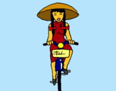 Dibuix Xina amb bicicleta pintat per xinxanxo