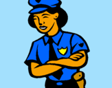 Dibuix Policia dona pintat per eli