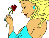 Dibuix Princesa amb una rosa pintat per atenea