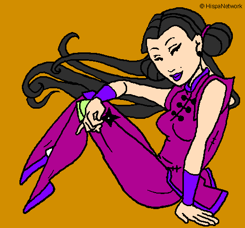 Dibuix Princesa ninja pintat per lur