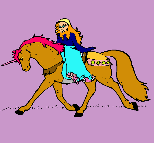 Princesa en unicorn 