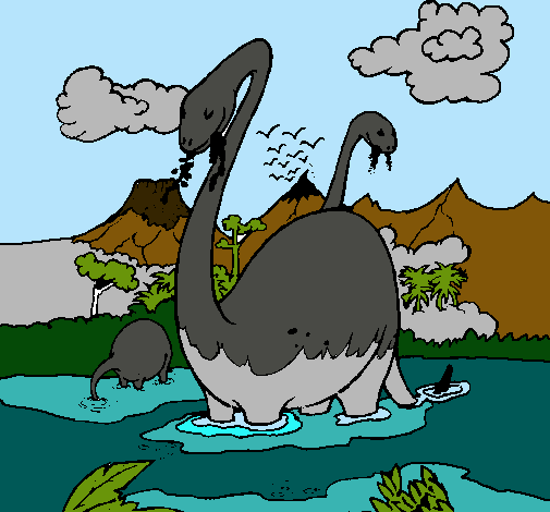 Apatosauris en l'aigua 