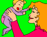 Dibuix Mare amb la seva nadó pintat per miriam