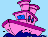 Dibuix Vaixell en el mar  pintat per mónica losada